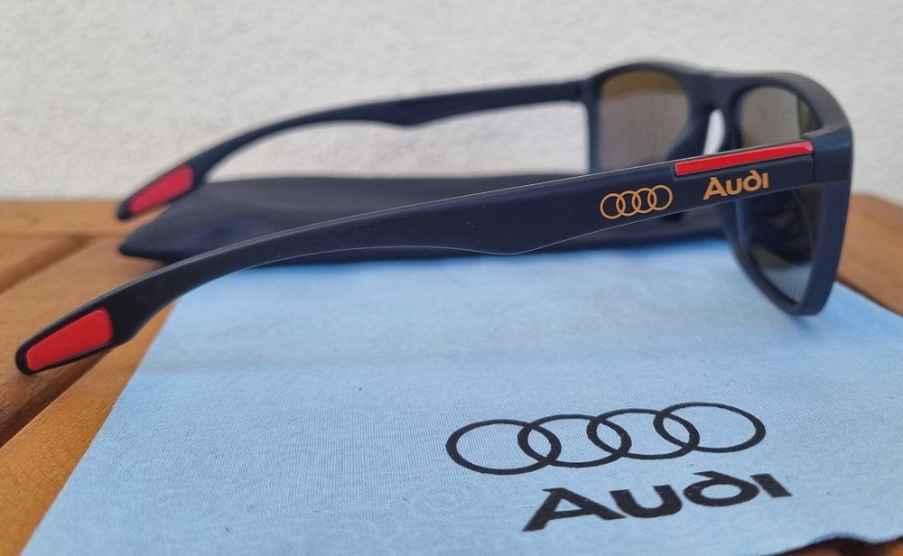 Óculos de Sol Audi polarizados massa espelhado, preto ou cinza - NOVOS