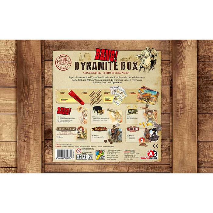 Bang skrzynia dynamitu Dynamite Box Gra Karciana 3-8 graczy niemiecka