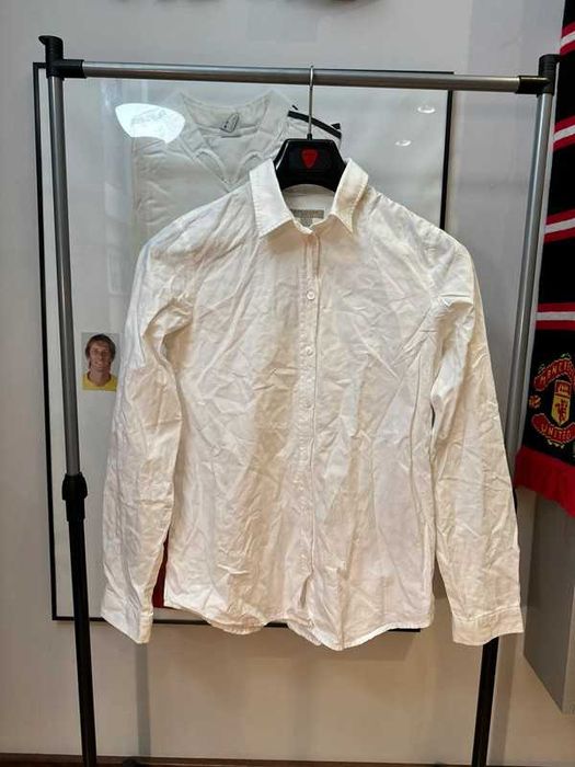 Women Burberry Pattern White Nova Check Shirt S