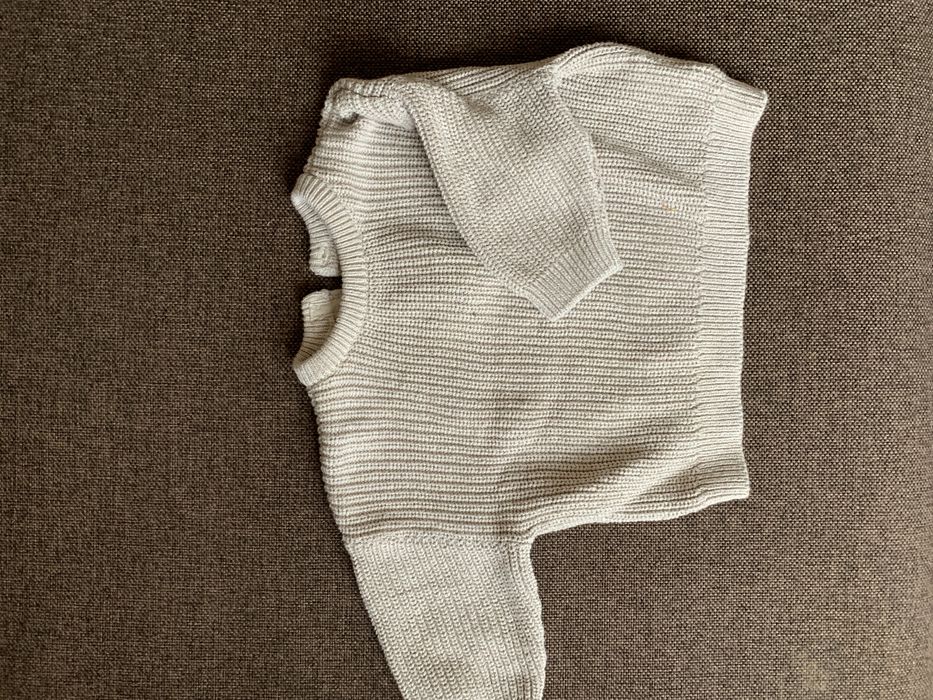 Дитячий плетений светр бежевий 62-68 H&M 2-4м