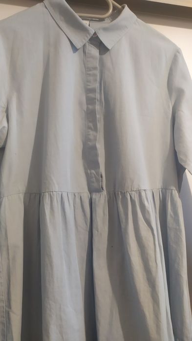 Błękitna sukienka na lato, zwiewna