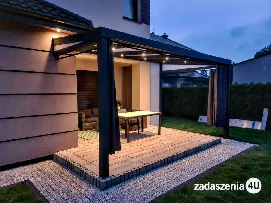 Zadaszenia tarasów zadaszenie tarasu pergole aluminiowe wiaty aluminiowe ogród letni ogrody zimowe zabudowy tarasów aluminium szkło WR