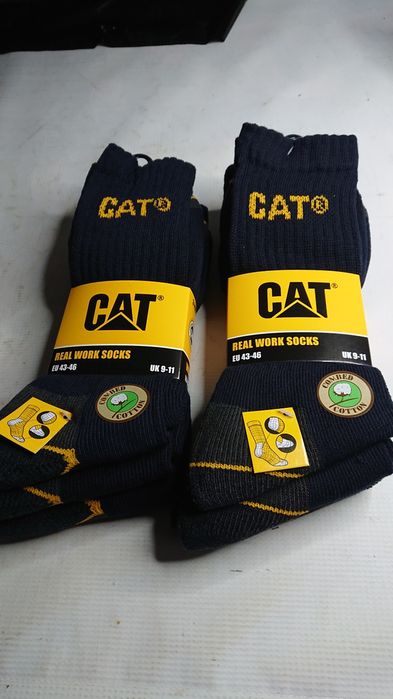 2x Skarpety CAT Caterpillar wysokie granatowe MOCNE 3 PAK roz. 43-46
