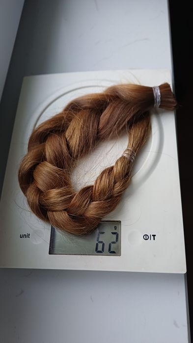 Włosy naturalne warkocz 38 cm, 62 gramy.