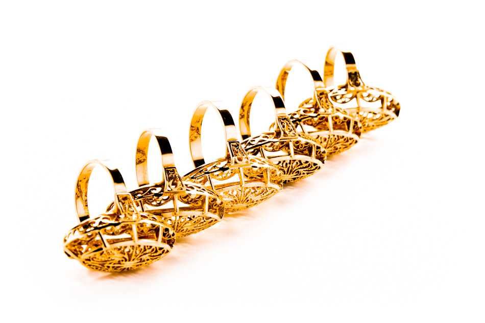 Złoty Pierścionek - Pestka - Pająk - 6,37g - WARMET B-623 - VINTAGE