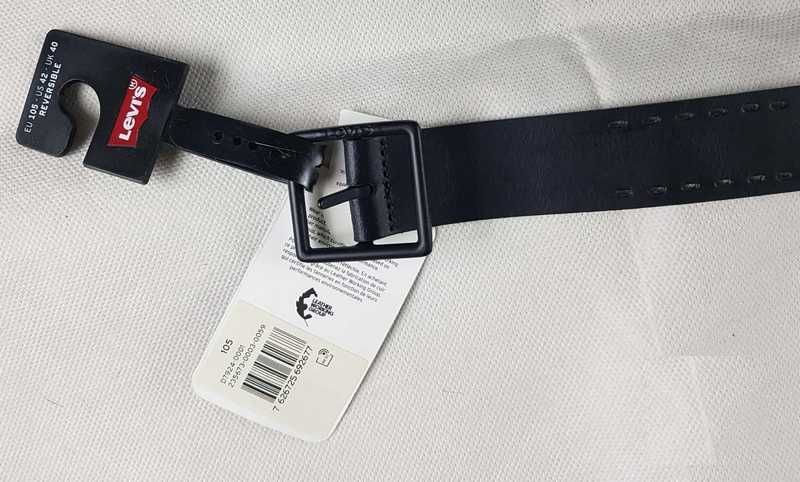 Męski pasek Levi's Black / Brown dwustronny czarny/brązowy- roz.110 cm