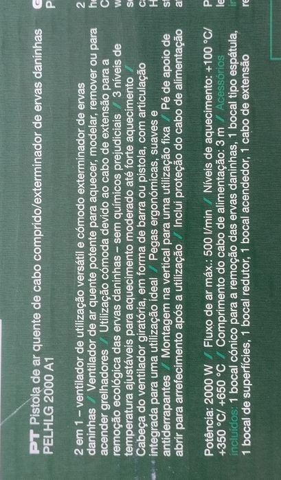 Pistola de ar quente/exterminador de ervas daninhas Parkside