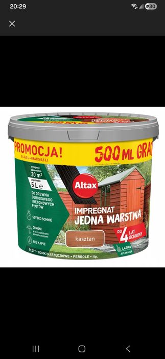 Impregnat do drewna i betonu kasztan