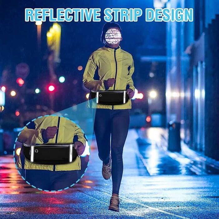 Saszetka, nerka, pas biodrowy, biegi, turystyka, odblaski.