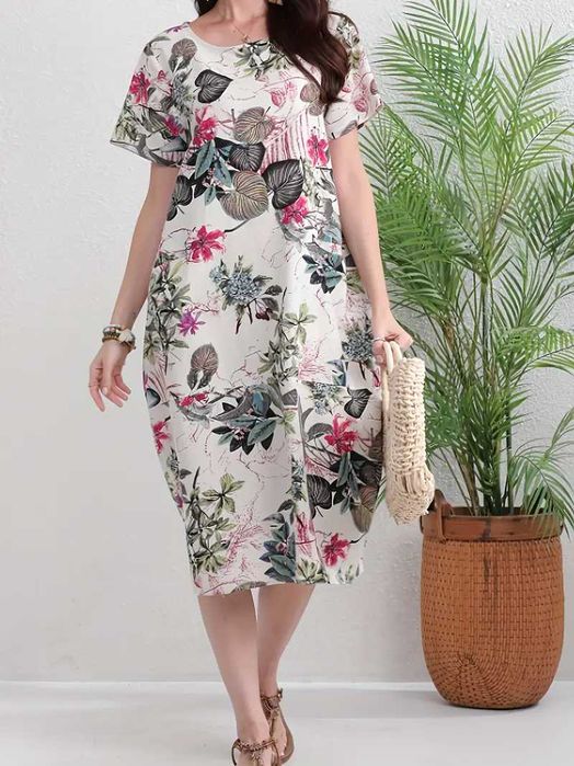 Стильна літня лляна сукня