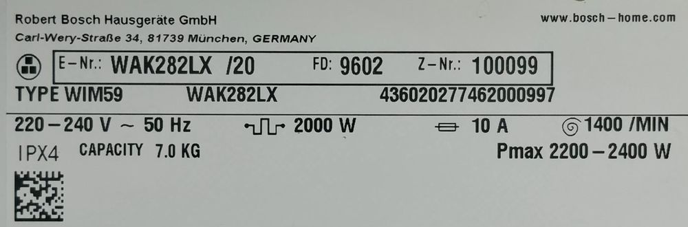 Pralka Bosch 7kg z transportem,Gwarancja