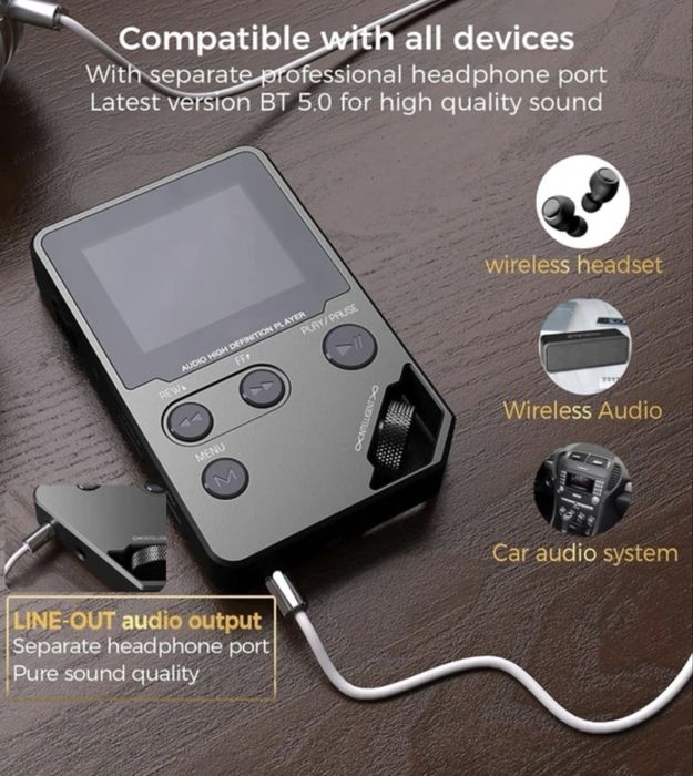 MP3-плеер c Bluetooth C5 Hi-Fi Lossless Audio 8 Гб