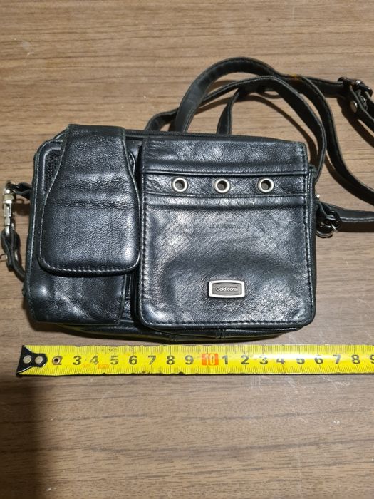 Мужская кожаная сумочка на пояс или плечо