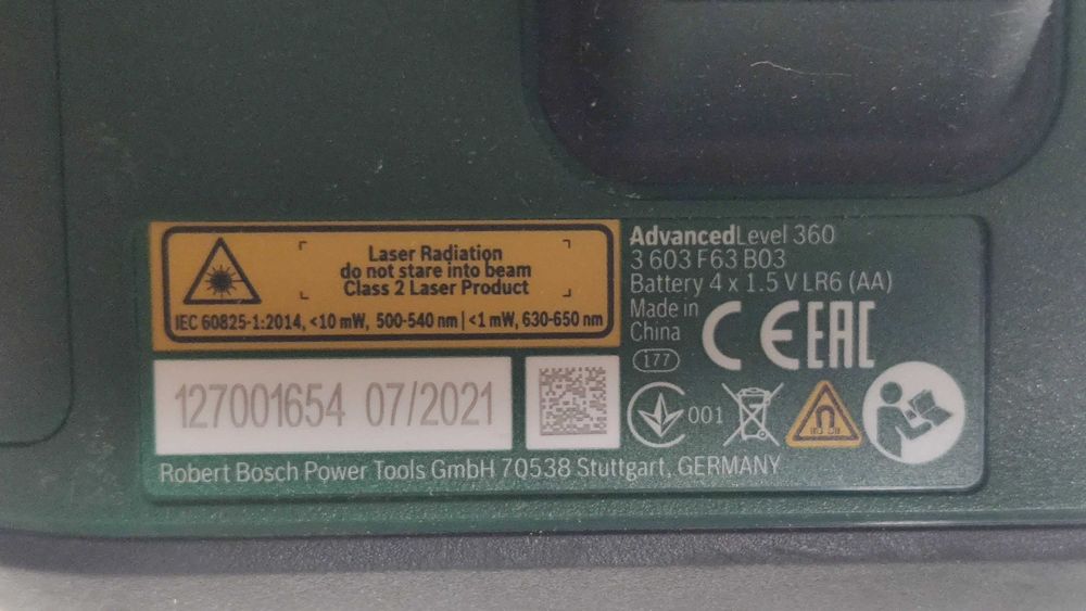 LASER ADVANCEDLEVEL 360 BOSCH poziomica laserowa, zielona