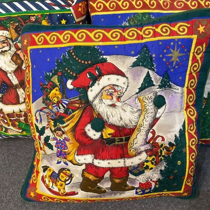 Новогодние наволочки, новорічні,різдвяні святий Миколай, Санта Клаус