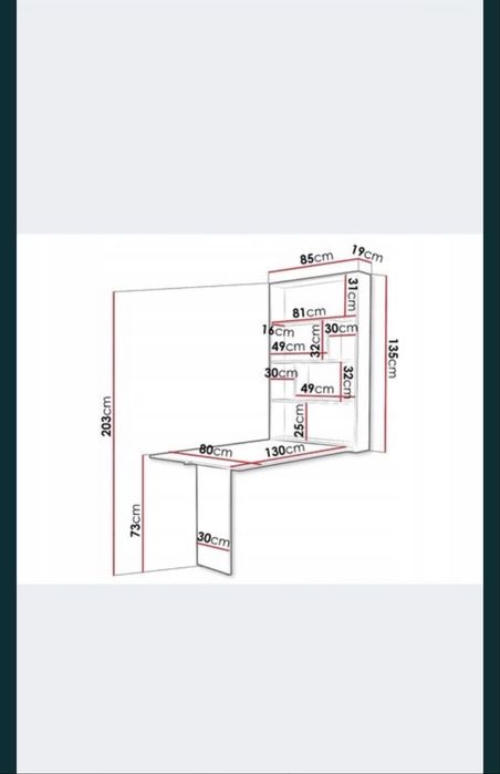 Stół wiszący do ściany