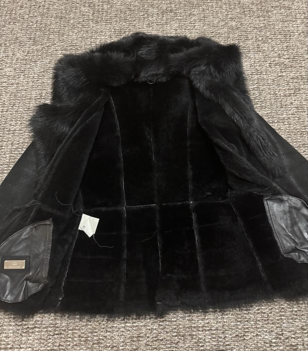 Натуральна  дублянка -овчина + хутряний комір на 44-46