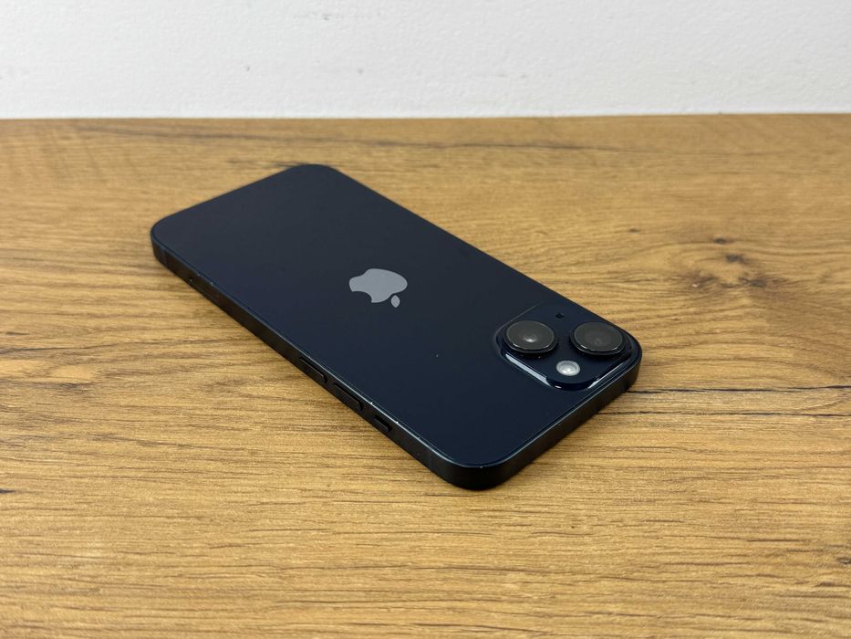 1555. Telefon Apple Iphone 14 128GB Czarny, 100% sprawny. 100% BATERII. ZADBANY