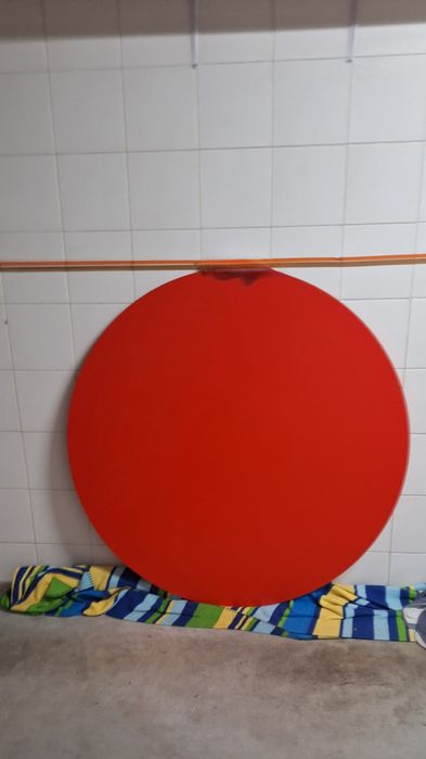 Tampo de mesa redondo vidro vermelho