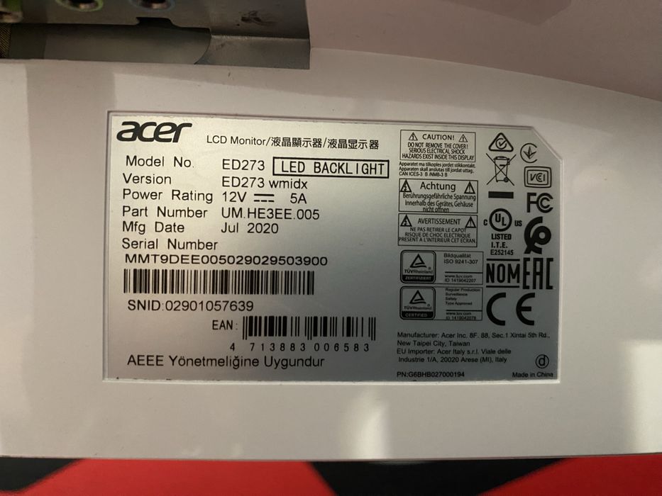 Monitor Acer ED273