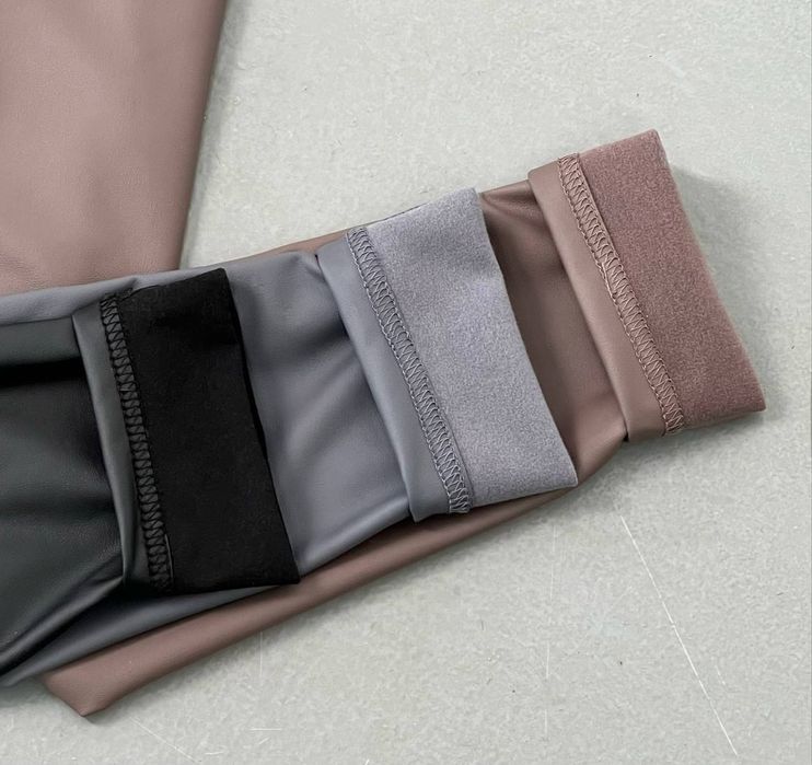 Жіночі теплі шкіряні лосіни на флісі