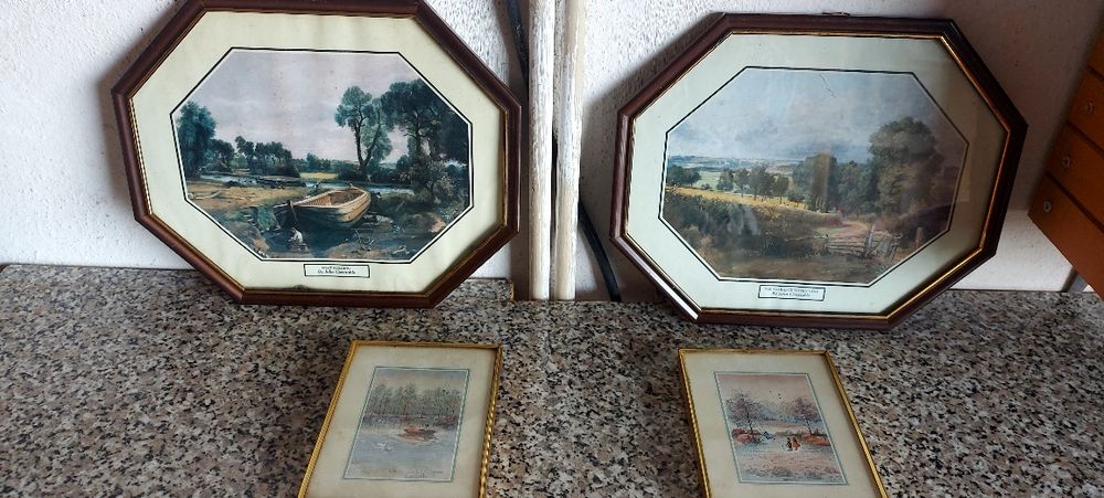 4 Quadros estampados antigos - Vendo Individualmente