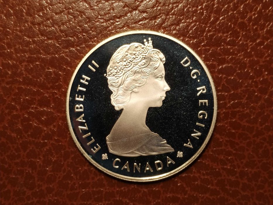 Canadá moeda em prata proof de 1 dollar de 1985 National Parks animais
