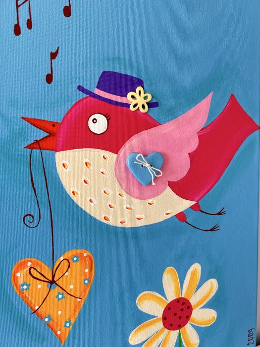 Duas telas decorativas pintadas à mão 60x50