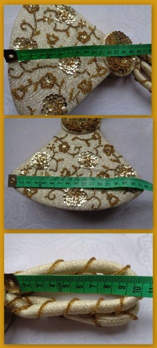 Malutka Torebka Wizytowa haftowana złotą nitką