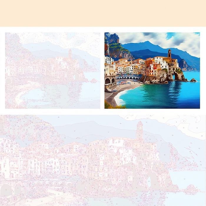 Paint by Numbers Kit - Acrylic Paints - Italian City 40x60 cm