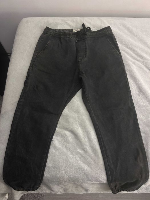 Calças Jogger Denim Pull&Bear M Cinzento Washed - Como Novas