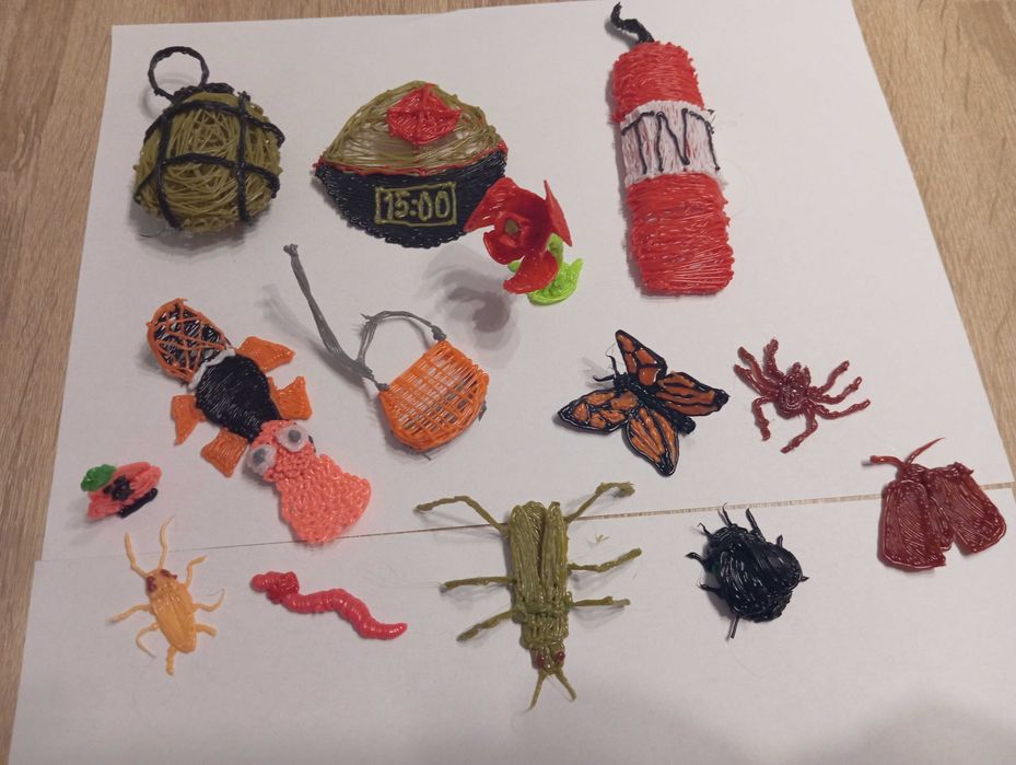 Oryginalne ozdoby,zabawki wykonane długopisem 3D