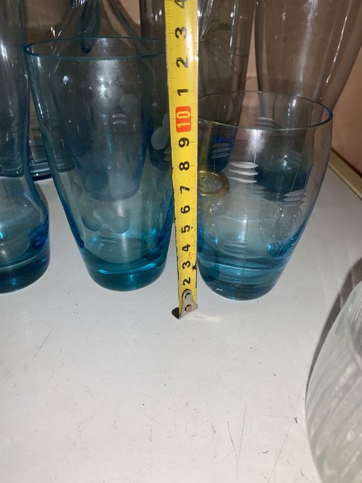 Кувшин бокалы стаканы  ваза цветное  купоросное стекло