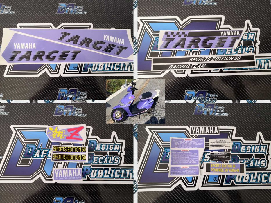 Conjunto De Autocolantes Yamaha Target Vers o Branca azul Ou Roxa 