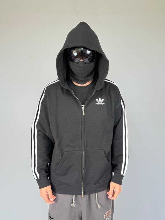 Balenciaga Adidas - zip hoodie худи черная зіпка худі кофта чорна