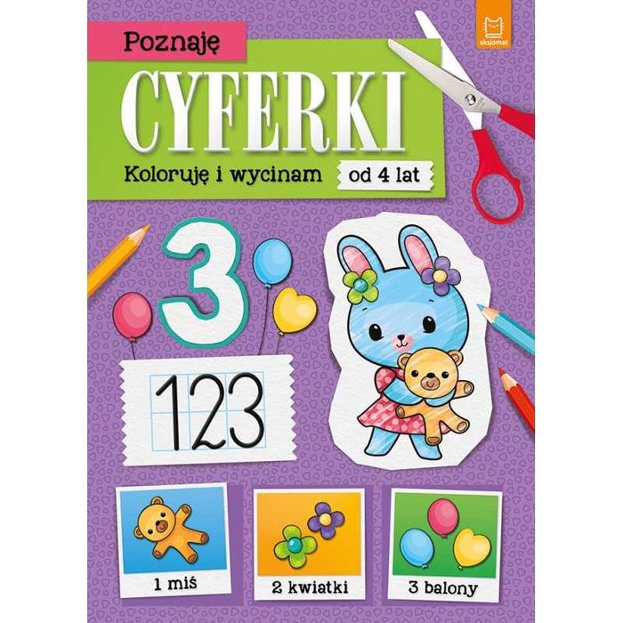 AKSJOMAT POZNAJĘ Cyferki koloruję i wycinam