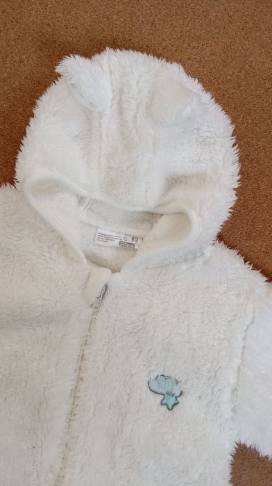 Kombinezon zimowy niemowlęcy 62 biały na zamek