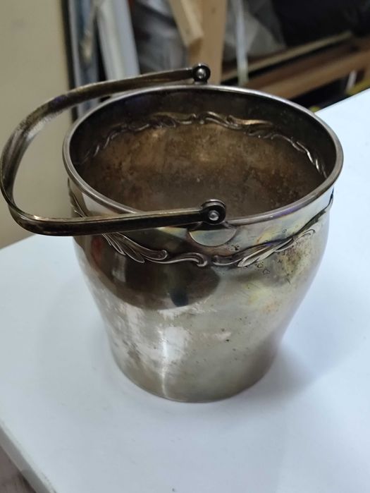 Antigo Vintage Balde de gelo WMF com peneira de drenagem