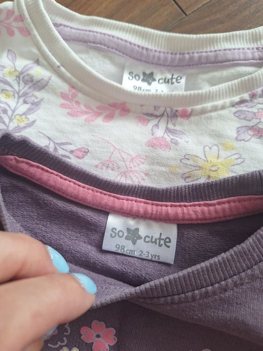 Dwie bluzy dla dziewczynki, rozmiar 98
