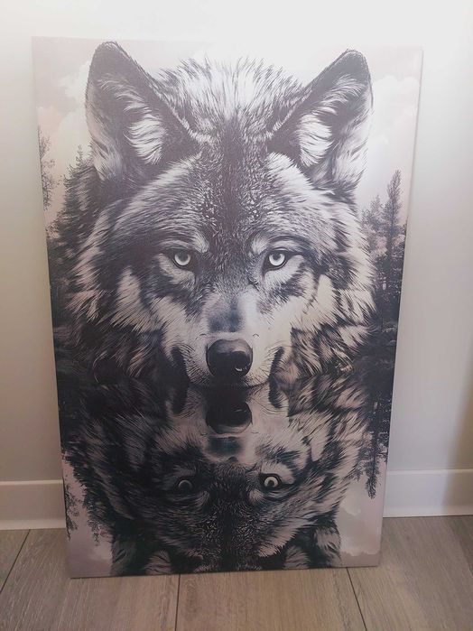 Obraz 50x70 WILK ODBICIE Bezinwazyjne mocowanie! Wysoka jakość druku!