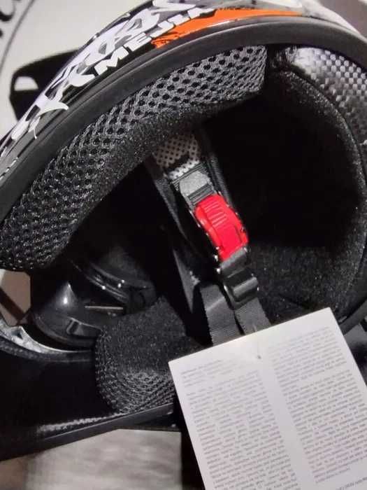 Zestaw CROSS quad atv hulajnoga Kask czarny + rękawice i gogle