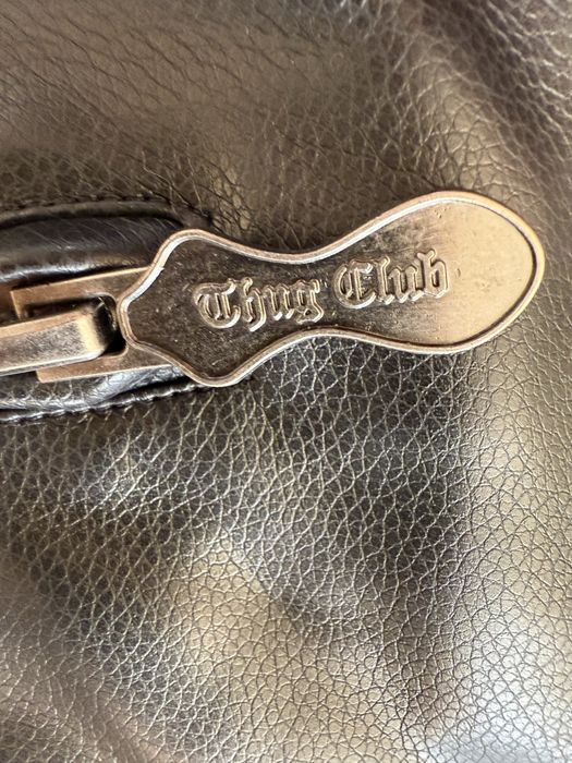 Leather Jacket Thug Club Black