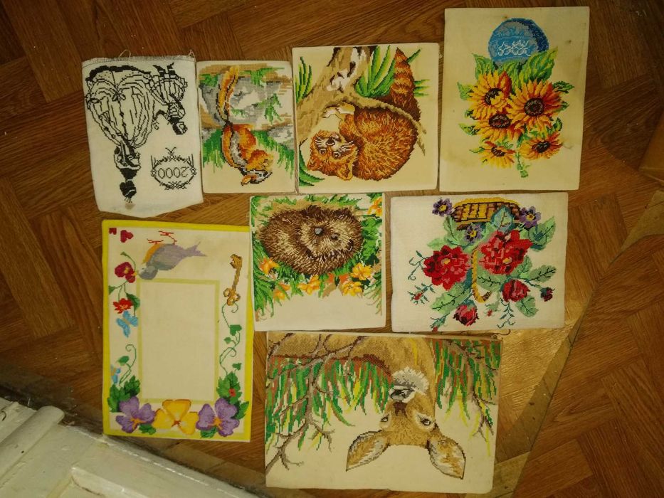 Вишивки, вышивки, 8 шт. одним лотом