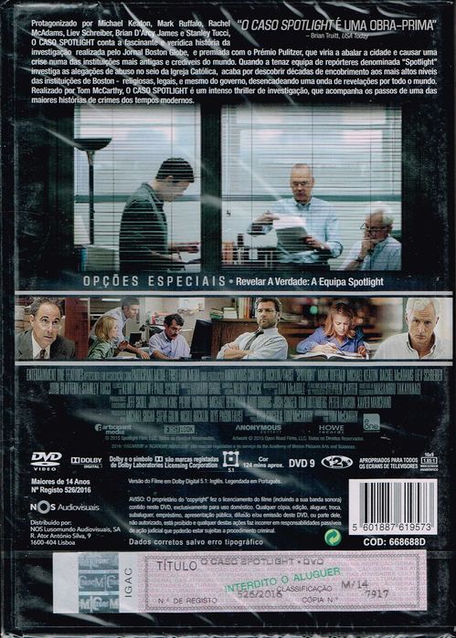 Filme em DVD: O Caso Spotlight - NOVO! A Estrear! SELADO!