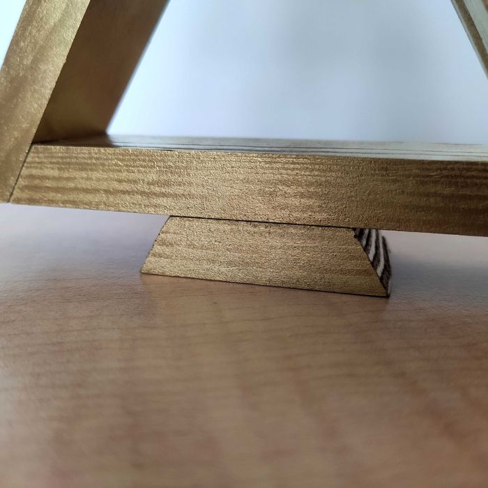 Drewniana choinka ozdoba świąteczna 19 cm - złota