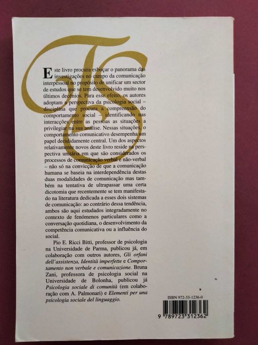 A Comunicação como Processo Social - Pio Ricci Bitti