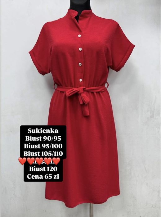 Sukienka czerwona krótka biust 95/100