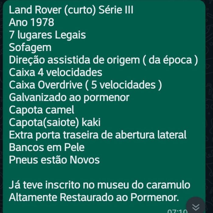 Jipe Land Rover 1978