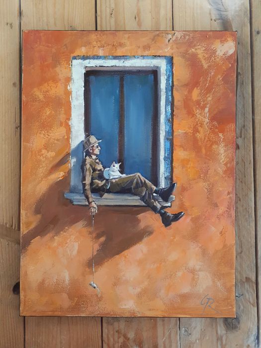 Ciepłolubni. Obraz olejny na płótnie. 30 x 40 cm