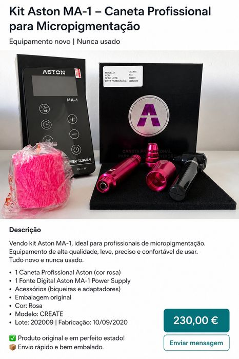 Kit Aston MA-1 – Caneta Profissional Micropigmentação